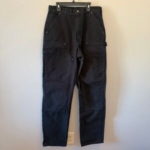 Carhartt B136 BLK Loose Original Fit Double Front Work Pants Mens W34 L36 Black